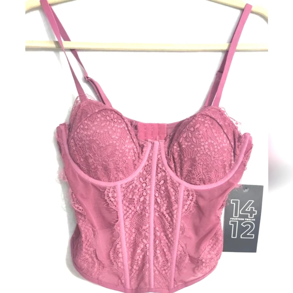 Lace Bustier in Pinkfourteen twelve lace corset crop top Size M Color Pink
